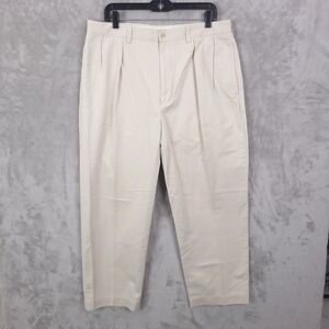 Vintage Polo Ralph Lauren Andrew Pants Men's 36x29 Khaki Pleated Cotton Trousers